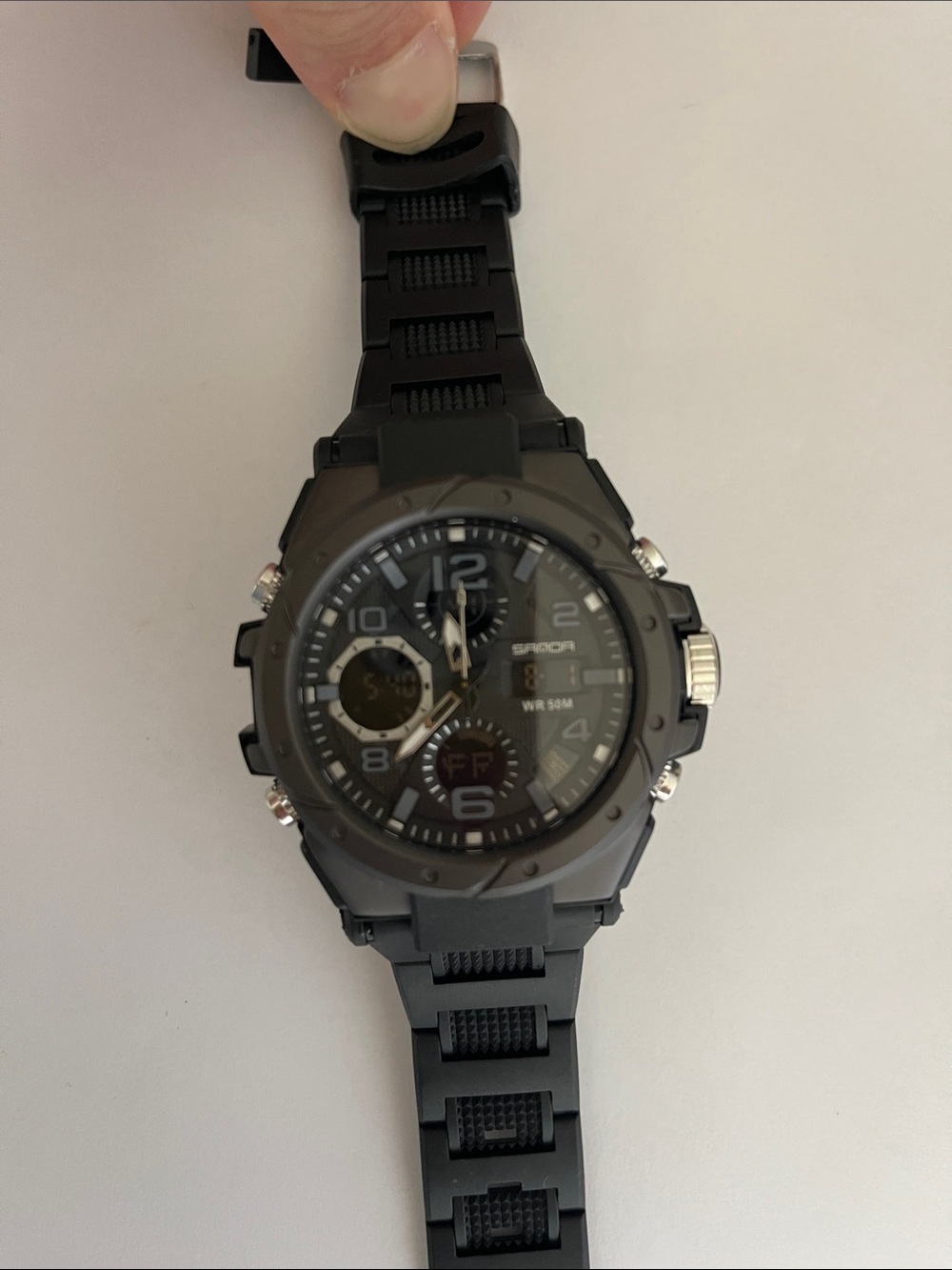 Men's Black Sport Chronograph Watch Sanda